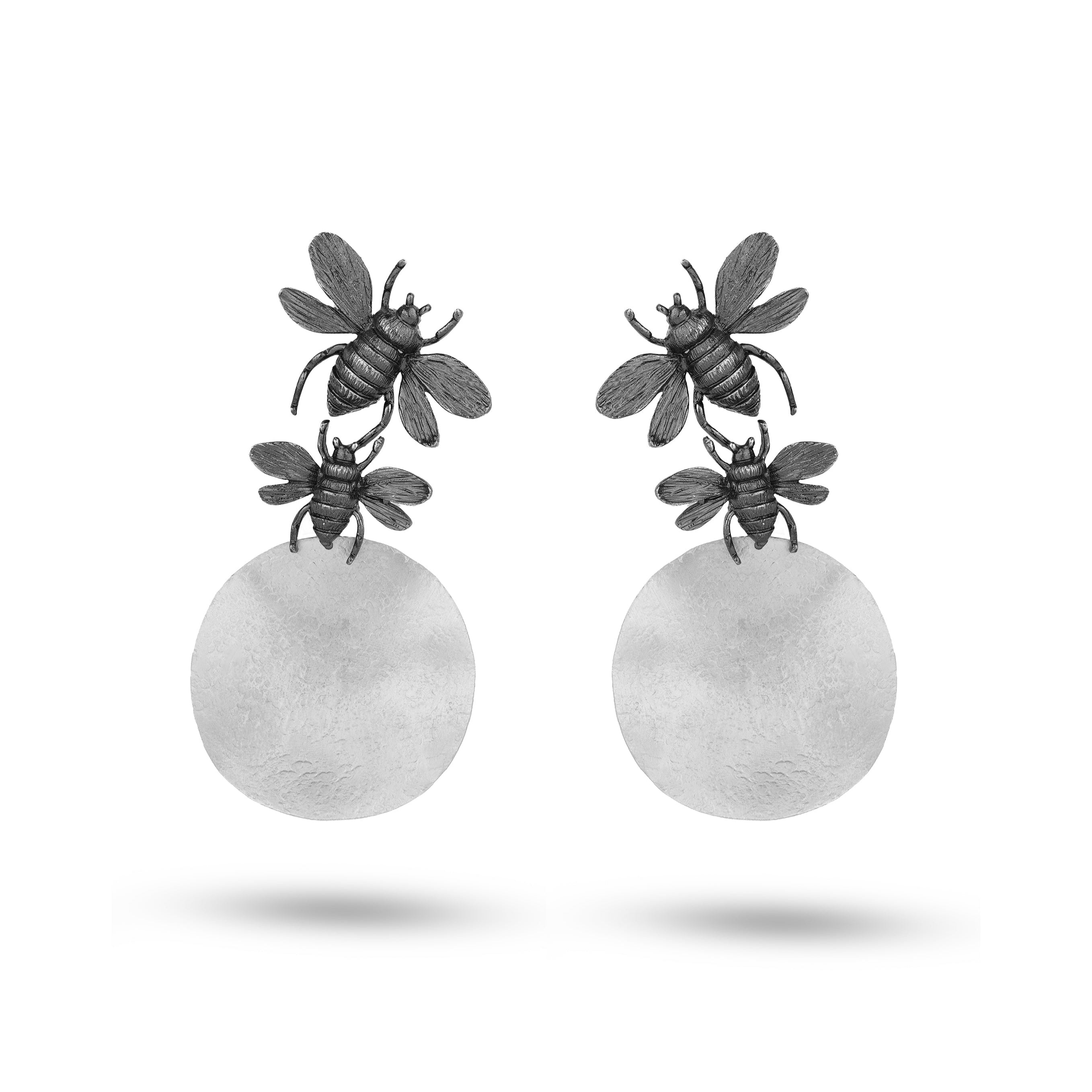 BEES FLIGHT - SILVER EARRINGS